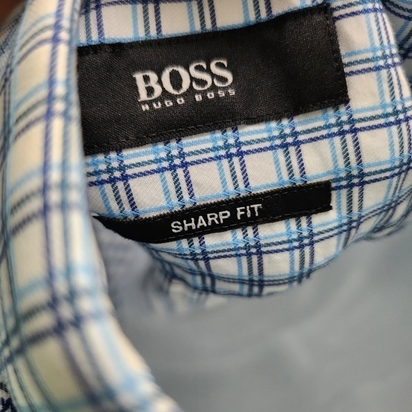 Hugo Boss Sharp Fit Long Sleeve Button Down Shirt Men Size 17 - Picture 6 of 10